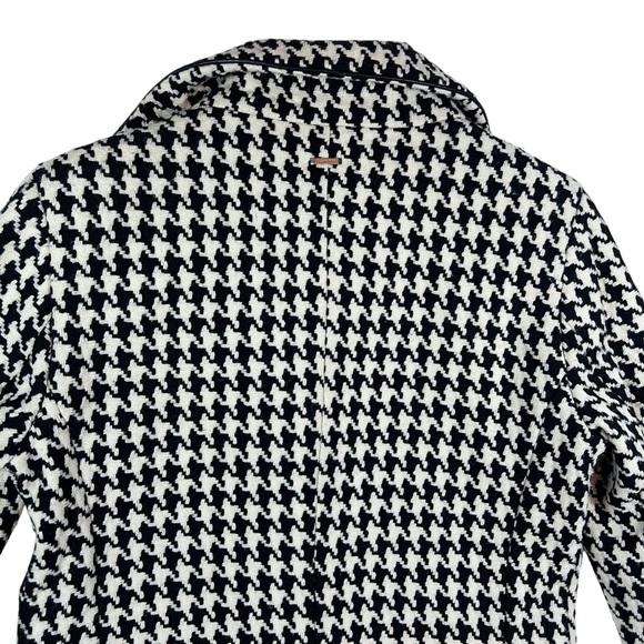 Calvin Klein Black & White Houndstooth Wool Blend Zip Coat — Women’s 6 - Picture 11 of 13